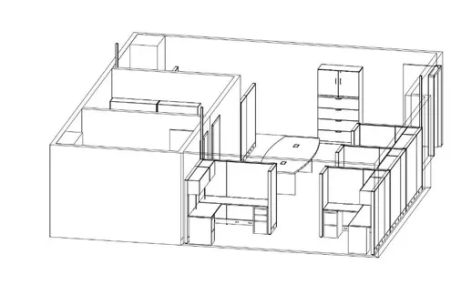 A large white building with a bunch of small white objects