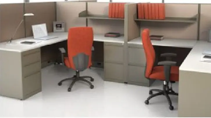 A room with a desk and a chair
